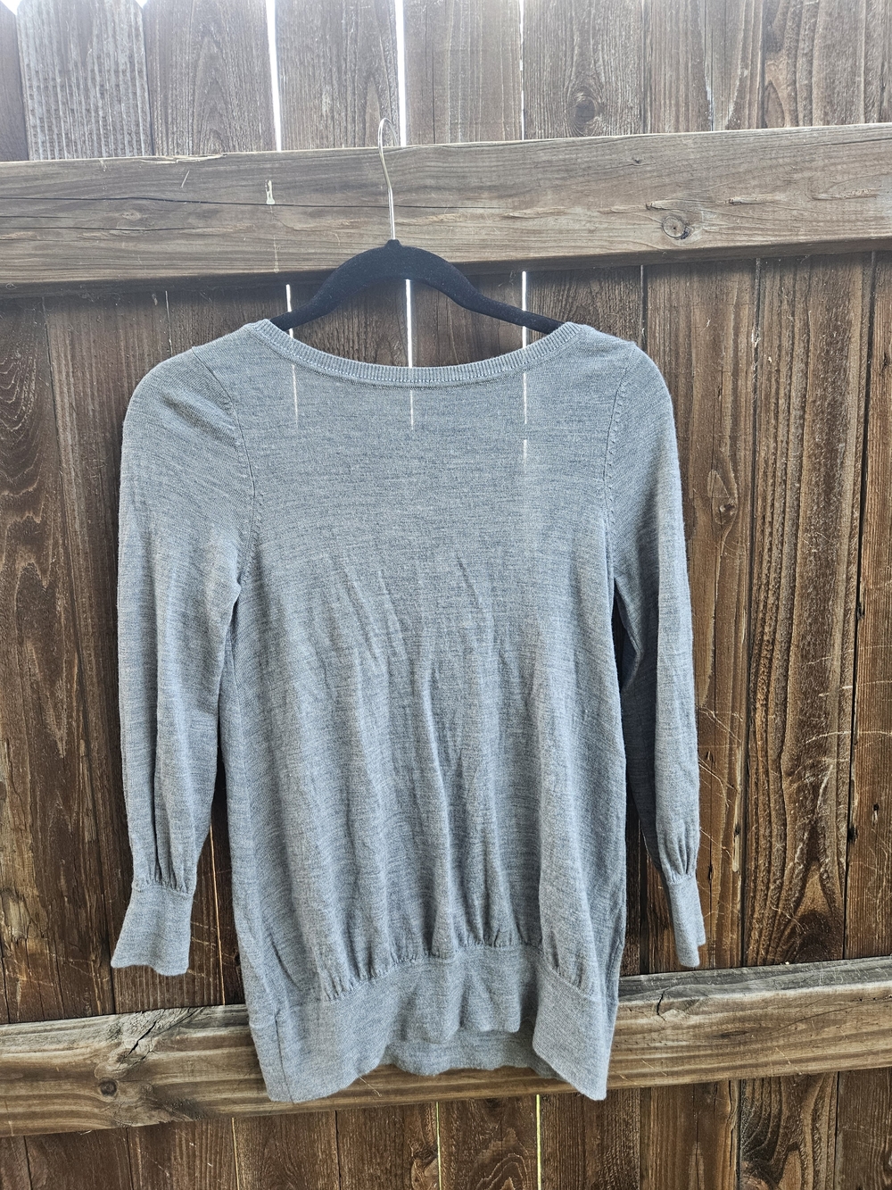 Macy's Light Gray Scoop Neck Knit Sweater
